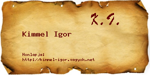 Kimmel Igor névjegykártya